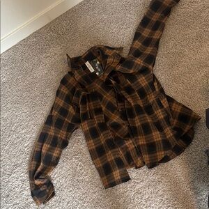 Women’s Plaid Button-Up flannel Shirt
